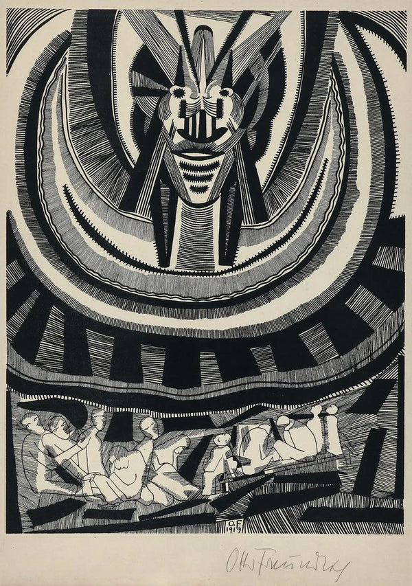 Les signes Pl6 - Otto Freundlich — framed artwork on a wall