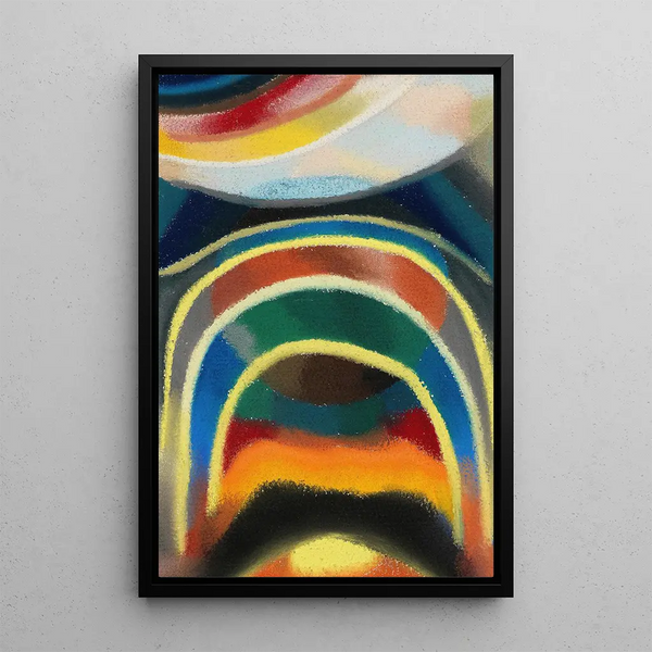 Circles of Light Cosmic Rainbow - Otto Freundlich — framed artwork on a wall