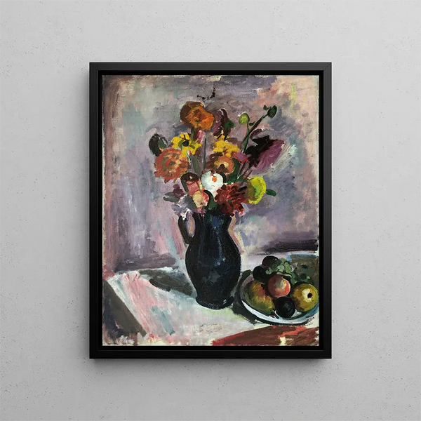 Fruit Bouquet Painting - Otto Geigenberger — framed artwork on a wall