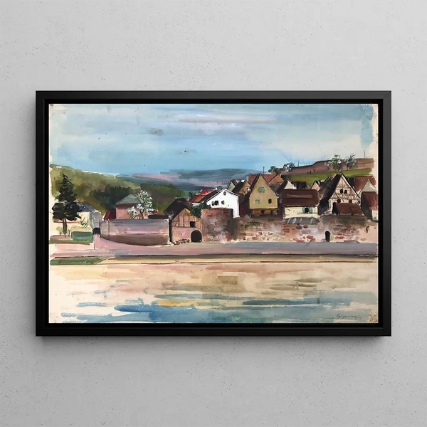 Hirschhorn sur le Neckar - Otto Geigenberger — framed artwork on a wall