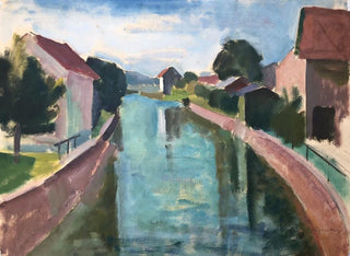 Houses by the canal - Otto Geigenberger — artwork view