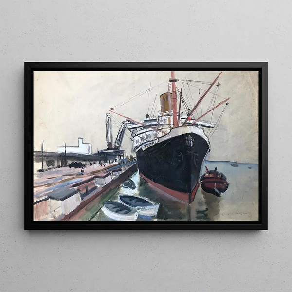 Ocean Liner Europa - Otto Geigenberger — framed artwork on a wall