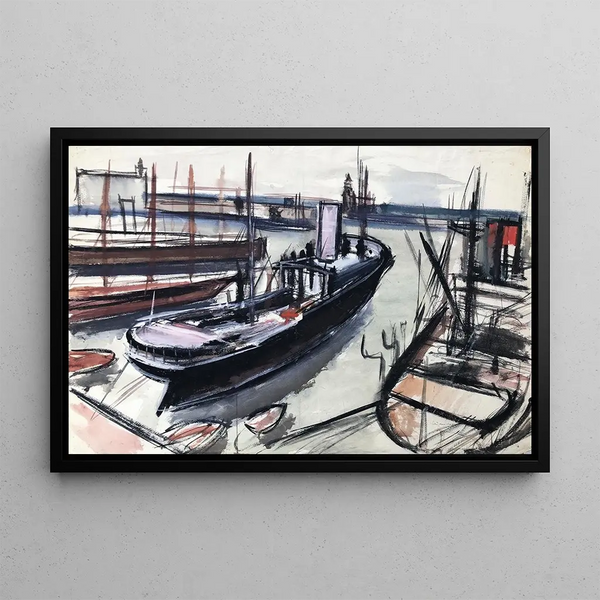 Bateaux à Anzio - Otto Geigenberger — framed artwork on a wall