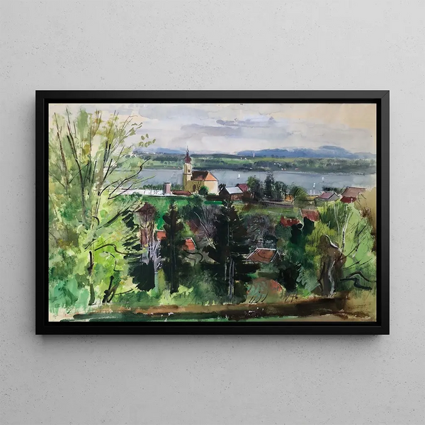 Starnberg vu d'en haut - Otto Geigenberger — framed artwork on a wall