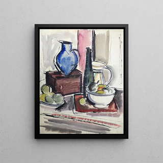 Otto Geigenberger - Stillleben mit Krug und Frchten auf dem Tisch.webp