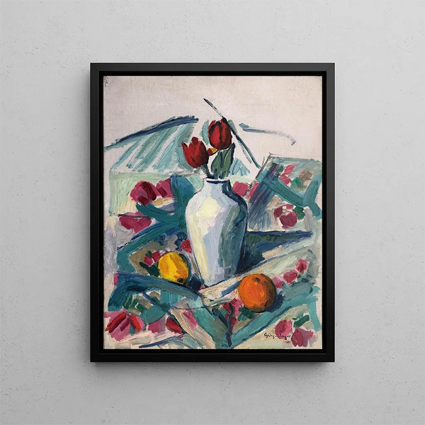 Nature morte avec des tulipes - Otto Geigenberger — framed artwork on a wall