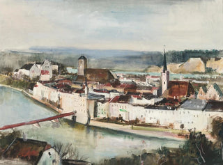 Vue of Wasserburg am Inn from the Innleite - Otto Geigenberger — artwork view