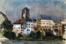 Wasserburg am Inn painting, view of the Inn - Otto Geigenberger — artwork view
