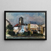 Wasserburg am Inn painting, view of the Inn - Otto Geigenberger — framed artwork on a wall