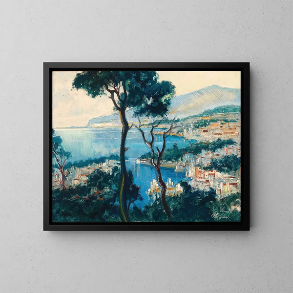a view of the Sorrento coast - Otto Hamel — framed artwork on a wall