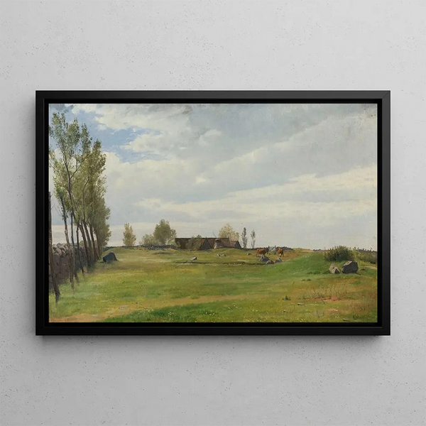 A paddock of Bornholm - Otto Haslund — framed artwork on a wall