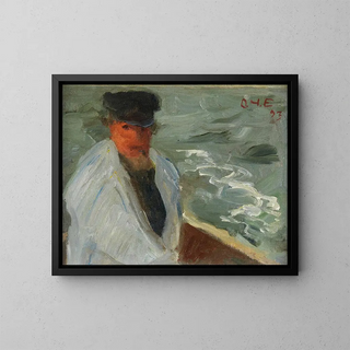 Fischer Asmus au gouvernail - Otto Heinrich Engel — framed artwork on a wall