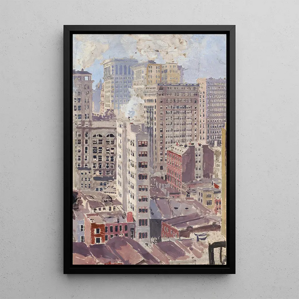 Skyscraper of the city - Otto Henry Bacher — framed artwork on a wall