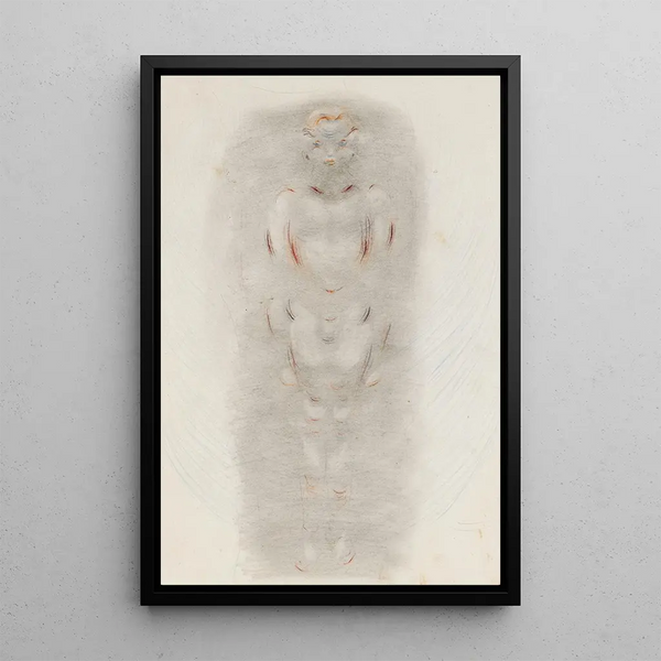 Nude of Standing Boy Series Pink - Otto Meyer-Amden — framed artwork on a wall