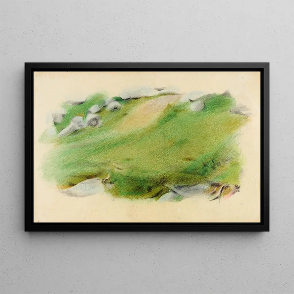 Landscape Study at Amden - Otto Meyer-Amden — framed artwork on a wall