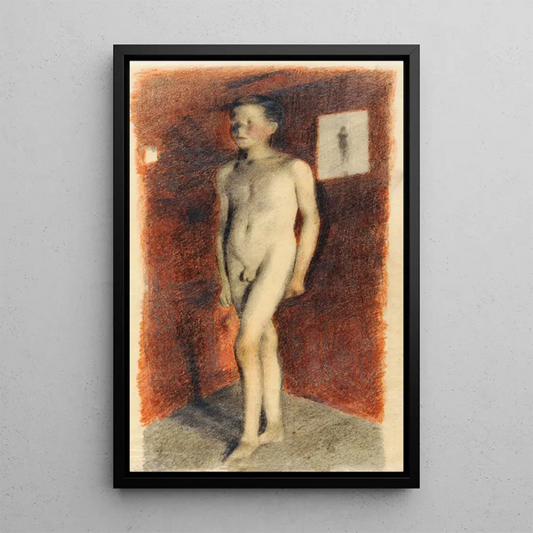 Nude boy painting by Otto Meyer-Amden — framed artwork on a wall