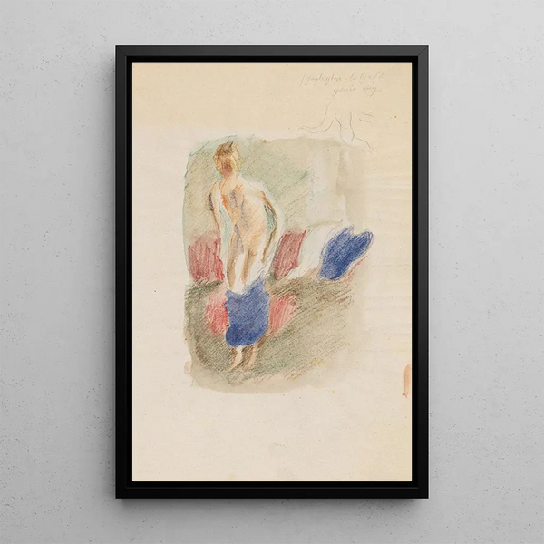 Boy undressing - Otto Meyer-Amden — framed artwork on a wall