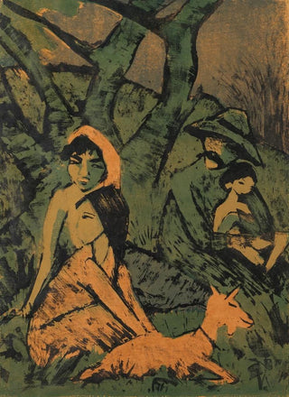 Otto Mueller - Lagernde Zigeunerfamilie mit Ziege.webp