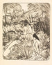 Lac forestier avec trois filles se baignant et une assise 2 - Otto Mueller — artwork view
