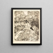 Lac forestier avec trois filles se baignant et une assise 2 - Otto Mueller — framed artwork on a wall