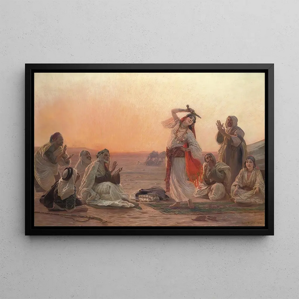 A dance at sunset - Otto Pilny — framed artwork on a wall