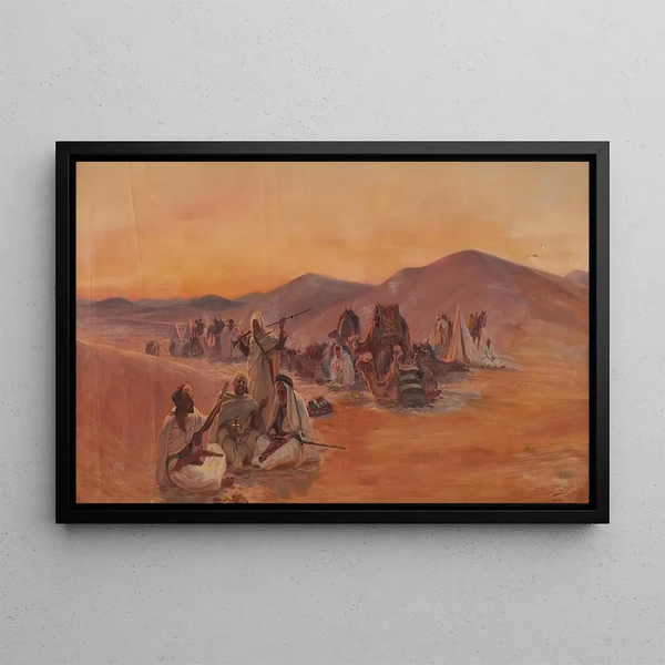 Bedouin Encampment - Otto Pilny — framed artwork on a wall