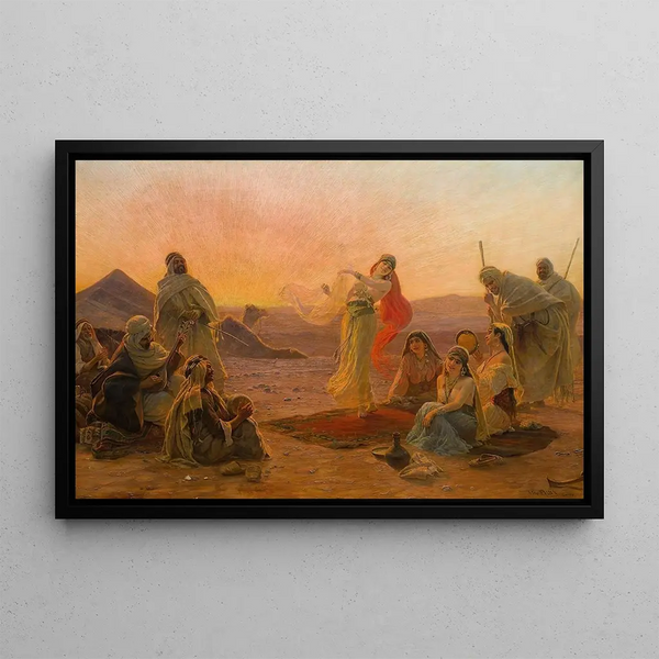 Dance at Sunset - Otto Pilny — framed artwork on a wall
