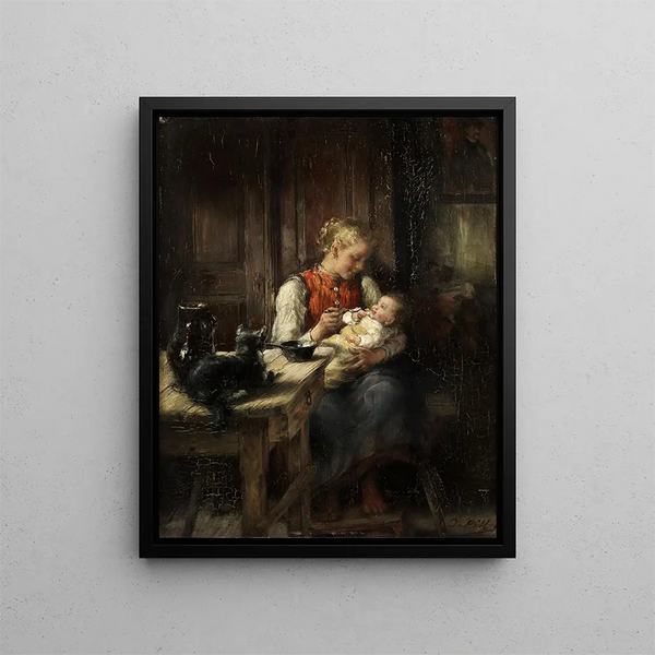 Fraternal Love - Otto Piltz — framed artwork on a wall