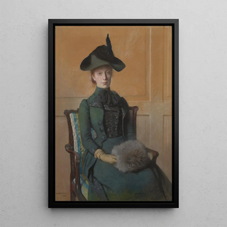 Otto Scholderer - Portrait of Elizabeth Bruel Seated with her Hands in a Muff.webp