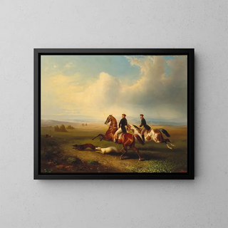 Hunting Hare Painting - Otto Stotz — framed artwork on a wall
