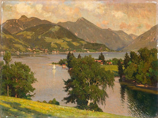 View of Lake Tegernsee from the West - Otto Strützel — artwork view