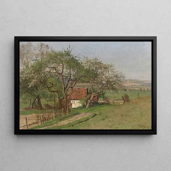 Spring Landscape Painting - Otto Strützel — framed artwork on a wall