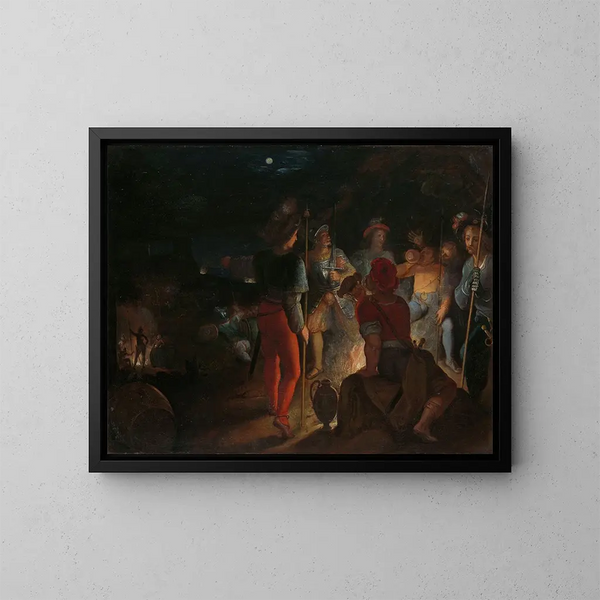 The Batavians besiege the regiments of the Roman army at Vetera - Otto van Veen — framed artwork on a wall