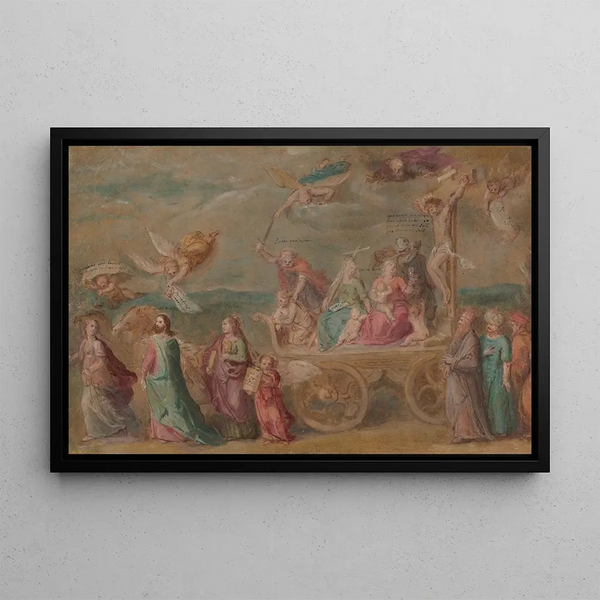 The Triumph of the Word of God from the series Triumph of the Catholic Church - Otto van Veen — framed artwork on a wall