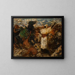 Returning the Horses - Otto von Faber du Faur — framed artwork on a wall