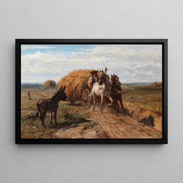 A Donkey on the Road - Otto von Thoren — framed artwork on a wall