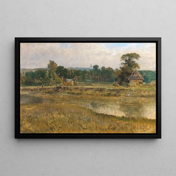 a river landscape - Otto von Thoren — framed artwork on a wall