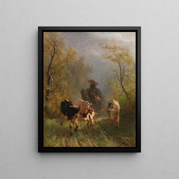 Encounter on the country road - Otto von Thoren — framed artwork on a wall