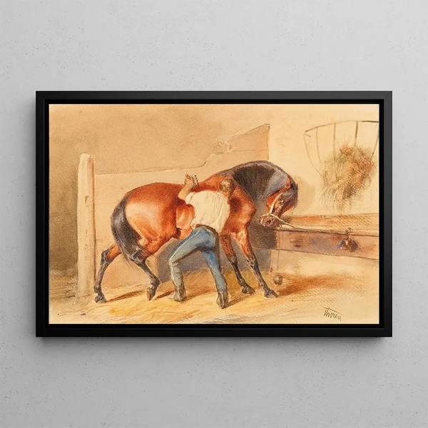 In the Stable - Otto von Thoren — framed artwork on a wall