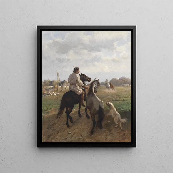 Motif of the Puszta - Otto von Thoren — framed artwork on a wall