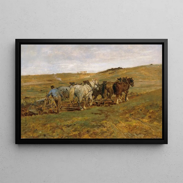 Peasants working - Otto von Thoren — framed artwork on a wall