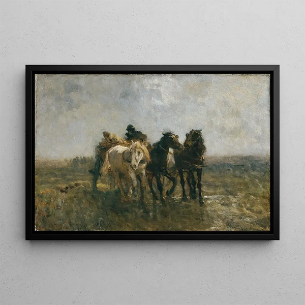 Hungarian Cart Painting - Otto von Thoren — framed artwork on a wall