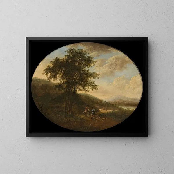 Italian landscape painting - Ottomar Hackius — framed artwork on a wall