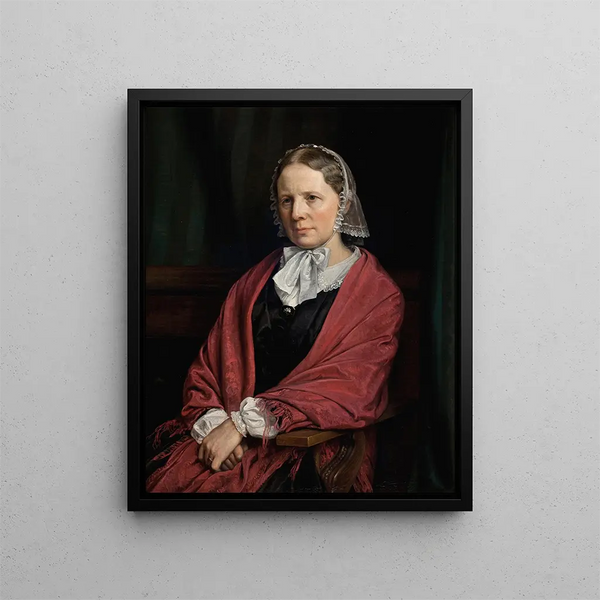 Amalie Elisabeth Freund, daughter of Sculpteur H. E. Freund, wife - P. C. Skovgaard — framed artwork on a wall