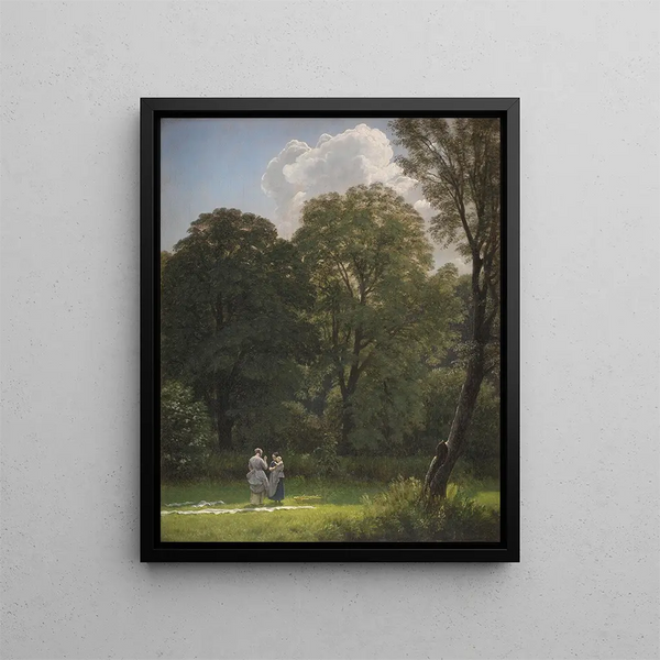 Whitening of the laundry in a clearing - P. C. Skovgaard — framed artwork on a wall