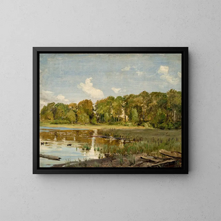 By the lake Gurre, in Denmark - P. C. Skovgaard — framed artwork on a wall