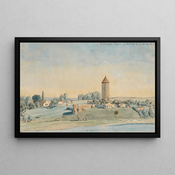 The Gåsetårnet Reservoir in Vordingborg - P. C. Skovgaard — framed artwork on a wall