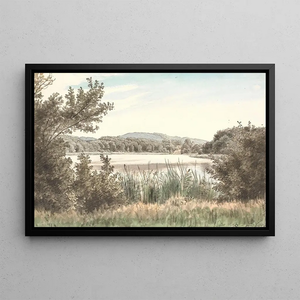 The dog on the island of Møn - P. C. Skovgaard — framed artwork on a wall