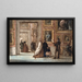 Interior painting with visitors at the Palazzo Pitti in Florence - P. C. Skovgaard — framed artwork on a wall