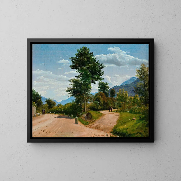 Italian landscape painting - P. C. Skovgaard — framed artwork on a wall